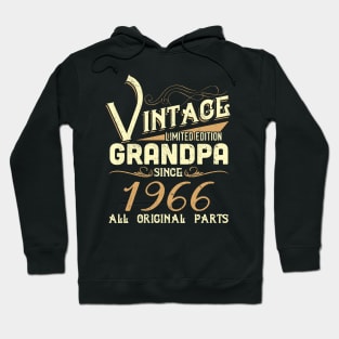 Vintage Grandpa Since 1966 Funny Man Myth Legend Daddy Hoodie